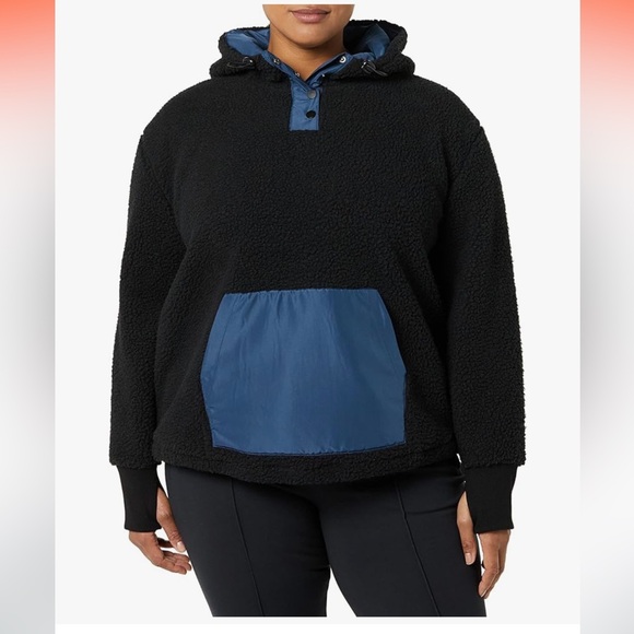 Amazon Essentials Women's Teddy Fleece Quarter Button Hooded Jacket NWT 4X - Picture 4 of 6